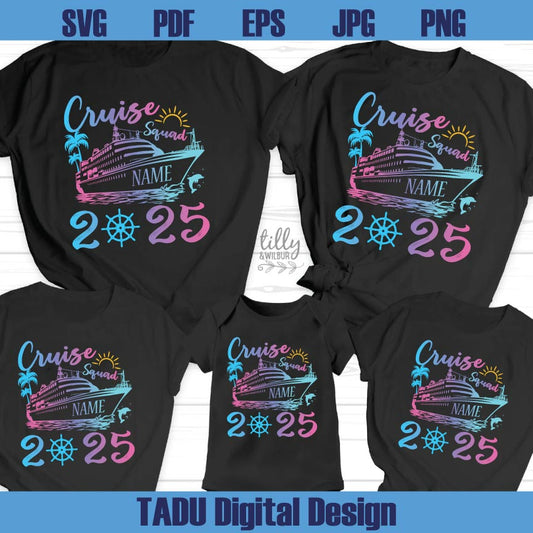 Custom Name Family Cruise Squad 2025 Png Family Vacation Svg Png