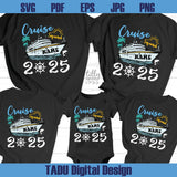 Custom Name Family Cruise Squad 2025 Svg Ship Family Vacation Png