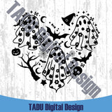 Daisy Ghost Svg Floral Boo Heart Floral Halloween Png Bat Spooky Svg