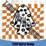 Daisy Ghost Svg Halloween Svg Floral Checker Checkered Ghost Png