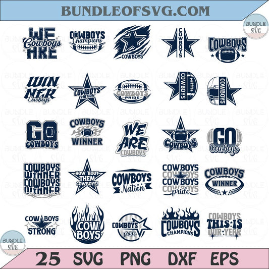 Dallas Cowboys Svg Bundle Dallas Cowboys Football Svg Png Set