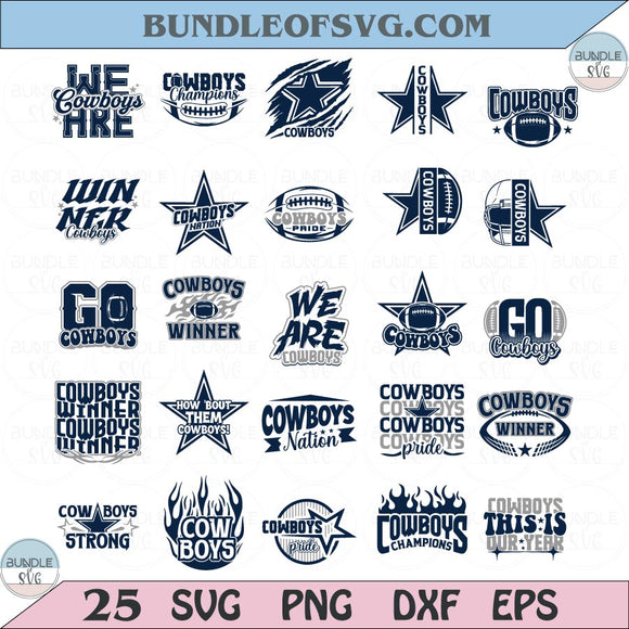 Dallas Cowboys Svg Bundle Dallas Cowboys Football Svg Png Set