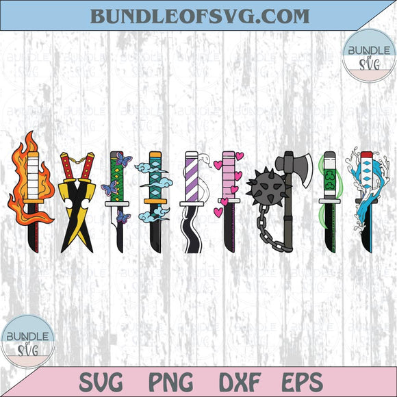 Demon Slay Svg Pillars Swords Anime Lover Png Infinity Castle Svg