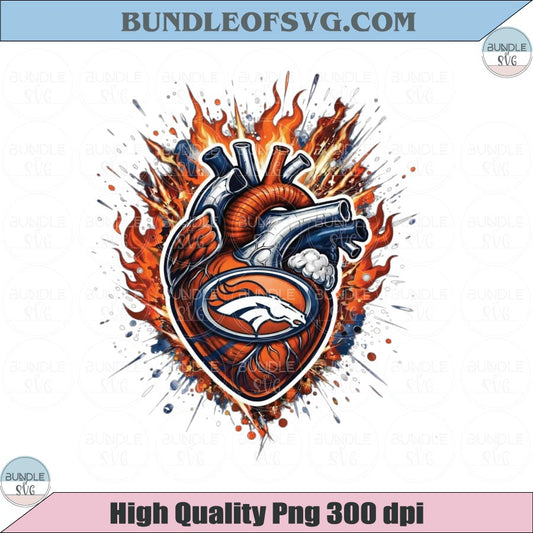 Denver Broncos PNG Football Denver Broncos Anatomical Heart Png