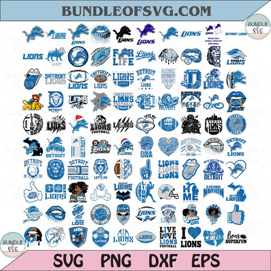 Detroit Lions SVG Bundle Football Detroit Lions Logo Svg Layered