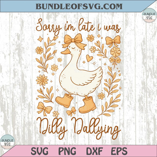Dilly Dallying Goose Png Retro Vintage Floral Funny Mama Svg