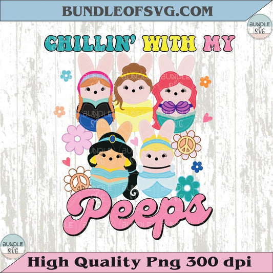 Disney Pincess Chillin with My Peeps Png Kids Girl Easter Bunny Png
