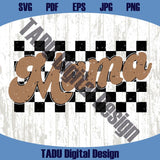 Distressed Vintage Checkered Mama Png Grunge Checkered Mama