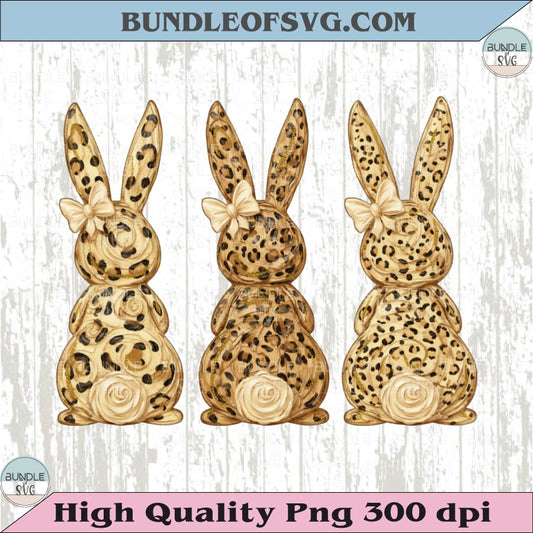 Easter Bunny Hand Painted Leopard Png Girly Christan Mom Png