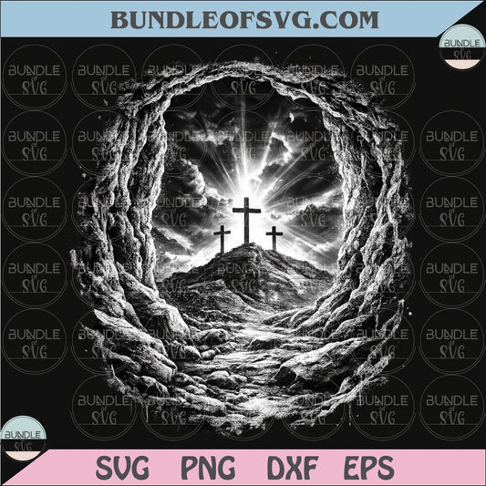 Empty Tomb Crosses Png Christian Resurrection Easter Png Halftone