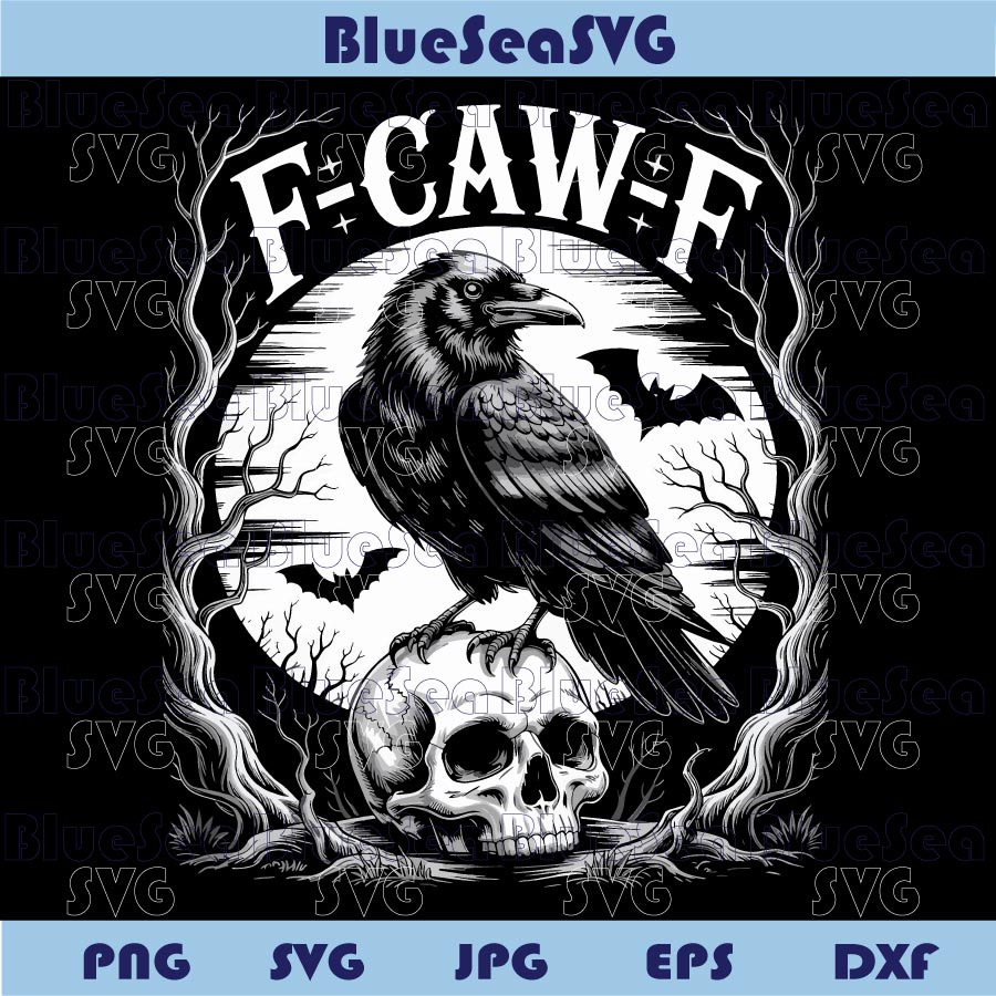 F-Caw-F Halloween Raven Png Funny Gothic Crow F Caw F Png