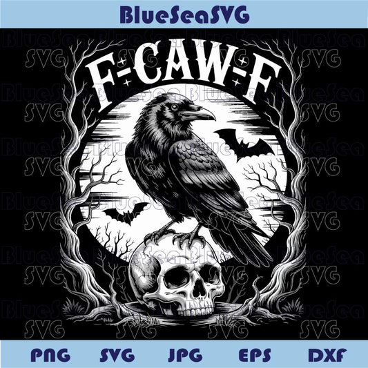 F-Caw-F Halloween Raven Png Funny Gothic Crow F Caw F Png