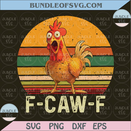 F-Caw-F Png Funny Retro Chicken Grunge Rooster Sarcastic Farm Png