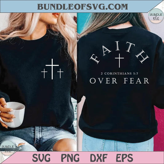 Faith Over Fear Svg Christian Svg Bible Verse Svg Cross Minimal Svg