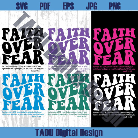 Faith Over Fear Svg Retro Christian Svg Bible Verse Png Faith Svg