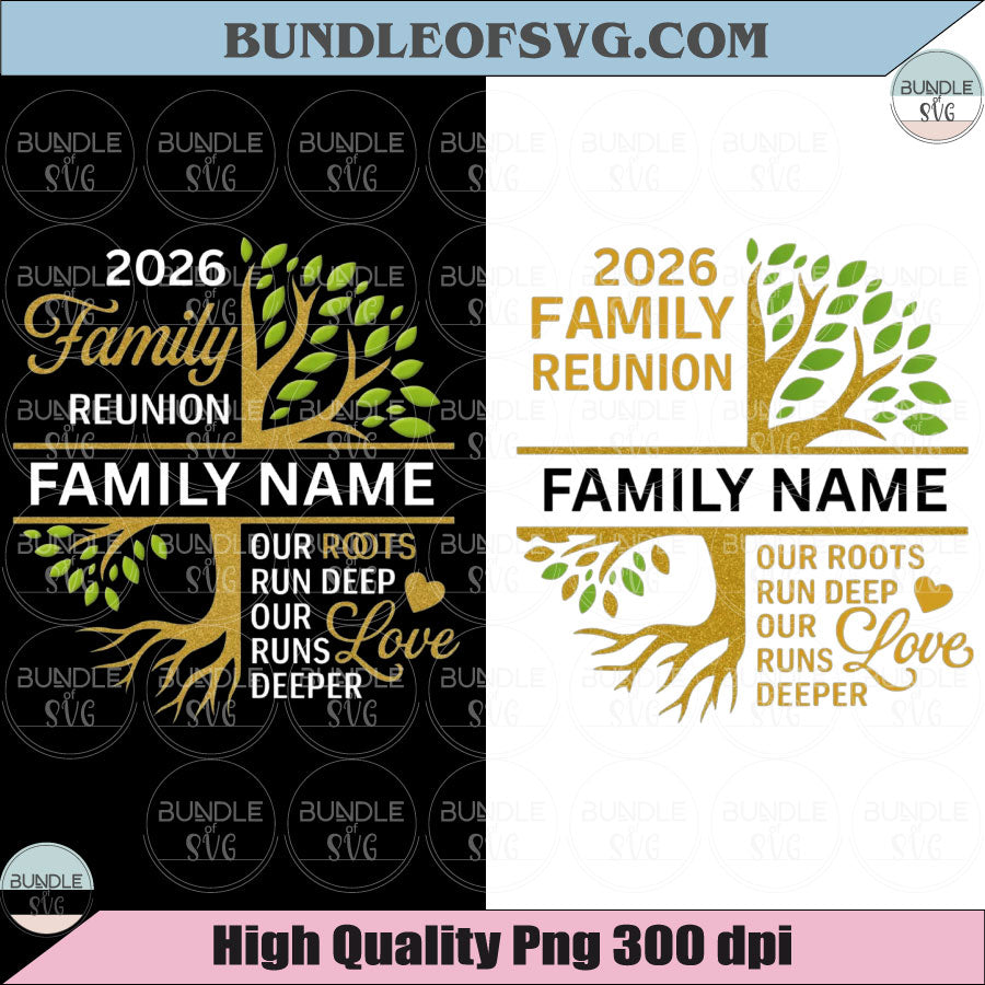 Family Reunion 2026 Png Personalized Family Name Tree Design Svg