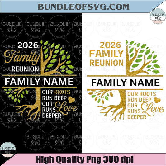 Family Reunion 2026 Png Personalized Family Name Tree Design Svg