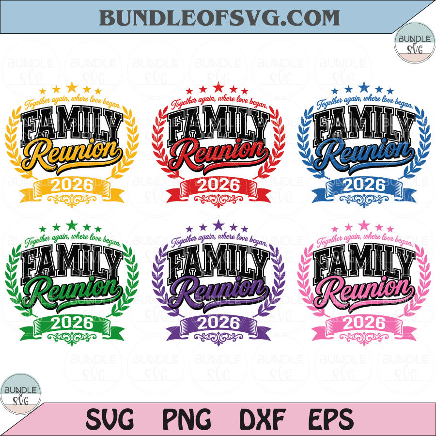 Family Reunion 2026 SVG Bundle Matching Family Trip Svg Png