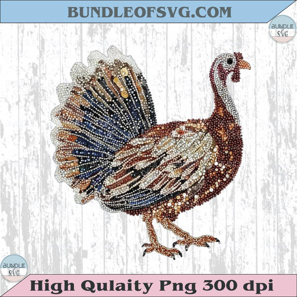 Faux Rhinestone Turkey Png Fancy Turkey Dazzle Thanksgiving Png