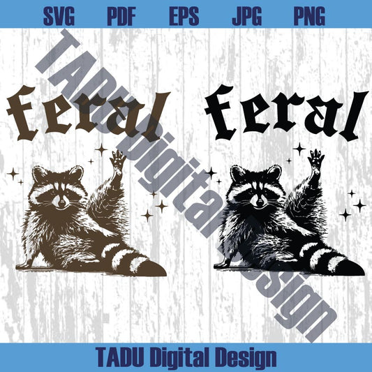 Feral Svg Vintage 90s Racoon Feral Png Retro Funny Y2k Meme Png
