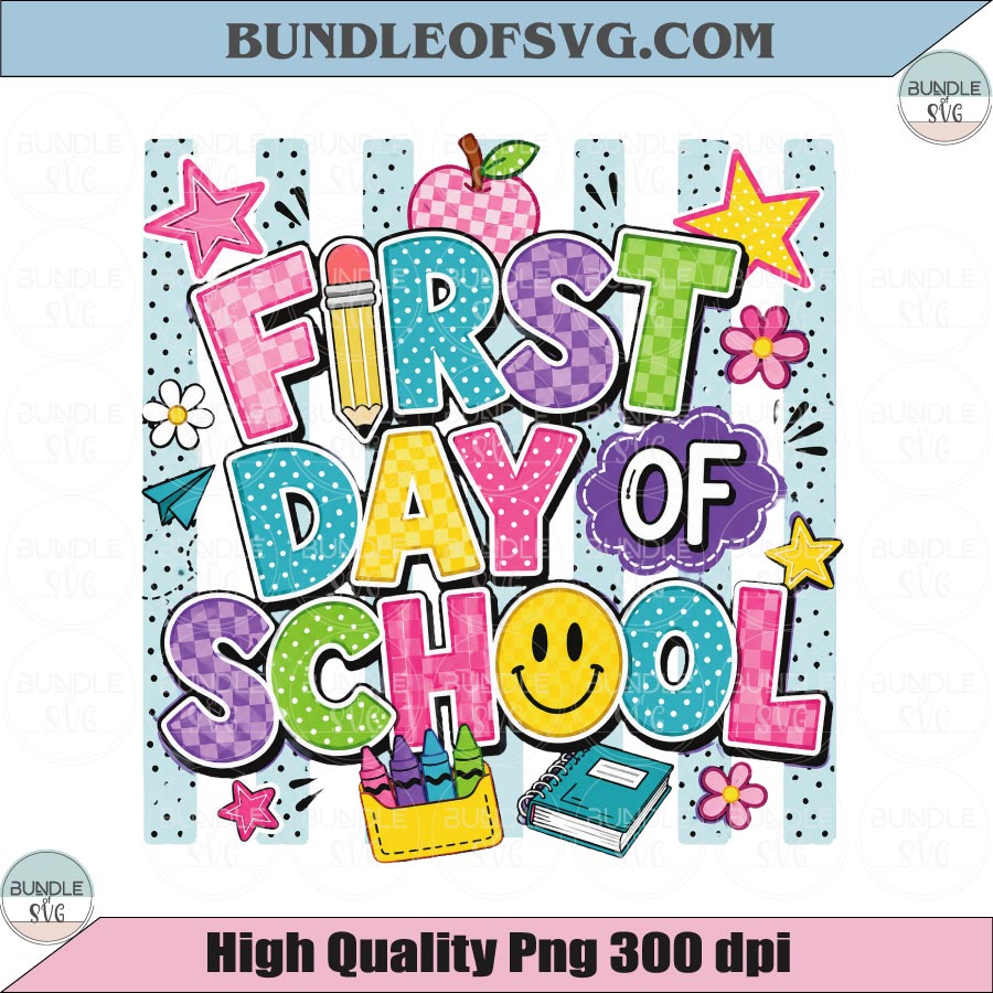 First Day of School Png Back to School Striped Png Retro Stripes