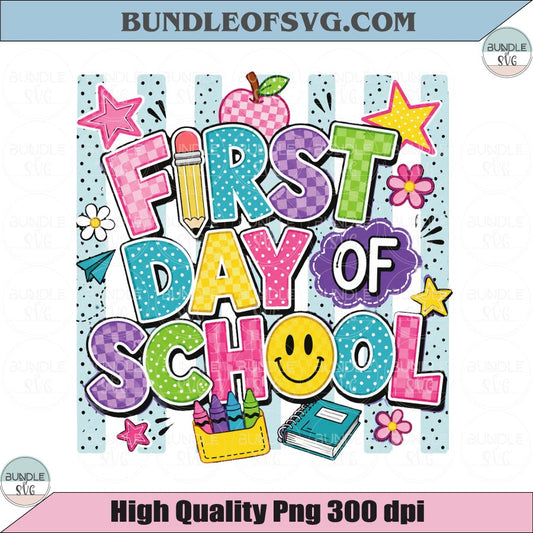 First Day of School Png Back to School Striped Png Retro Stripes