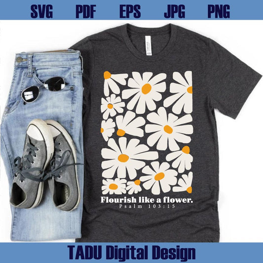 Flower Christian Png Psalm 103 15 Boho Christian Svg Prayer Png
