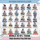 Football Bluey and Bingo Png Bundle NFL Teams Football Bluey Png