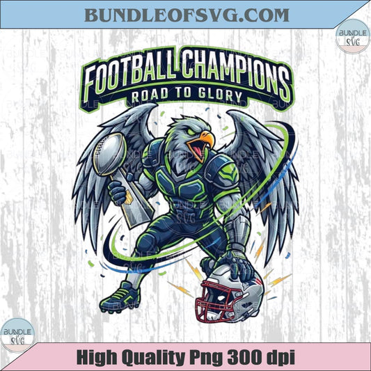 Football Champions Road to Glory Hawk Mascot Settle Seahawks Png