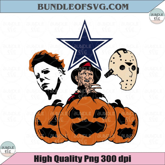 Football Halloween SVG Horror Movie Villains Dallas Cowboys Svg