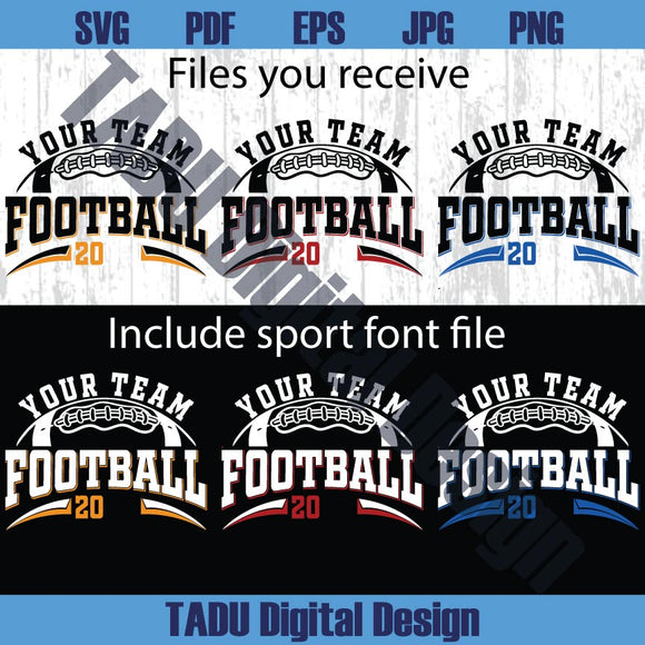 Football Team Template Svg Football Team Logo Svg Football Cricut