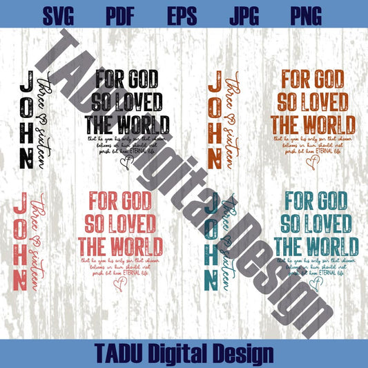 For God So Loved the World  Svg John 3 16 Christian Png Based Svg