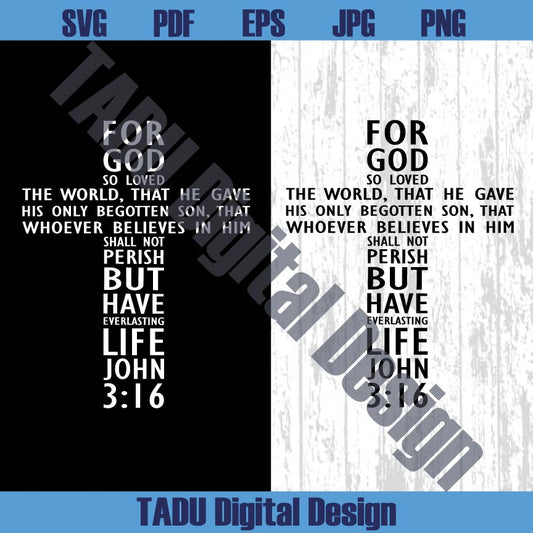 For God So Loved the World Svg That He Gave His Only Son Svg Cross