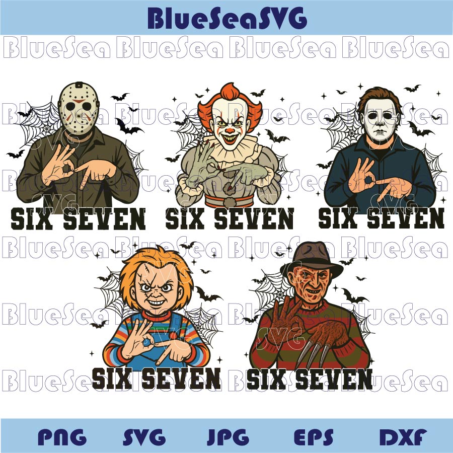 Funny 67 Halloween Movies Png Bundle Six Seven 6 7 Meme Png