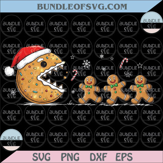 Funny Christmas Cookie Png Santa Cookie Chasing Gingerbread Png