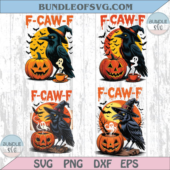 Funny Halloween F-Caw-F Raven Png Bundle Witch Crow f Caw f Png