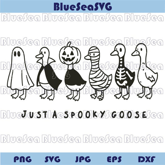 Funny Halloween Goose Svg Just a Spooky Goose Svg Skeleton Goose