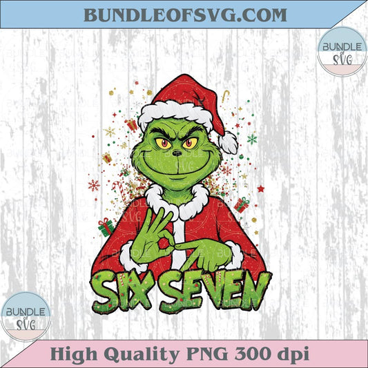 Funny Six Seven Meme Christmas Grinch Png Grinch Six Seven Png