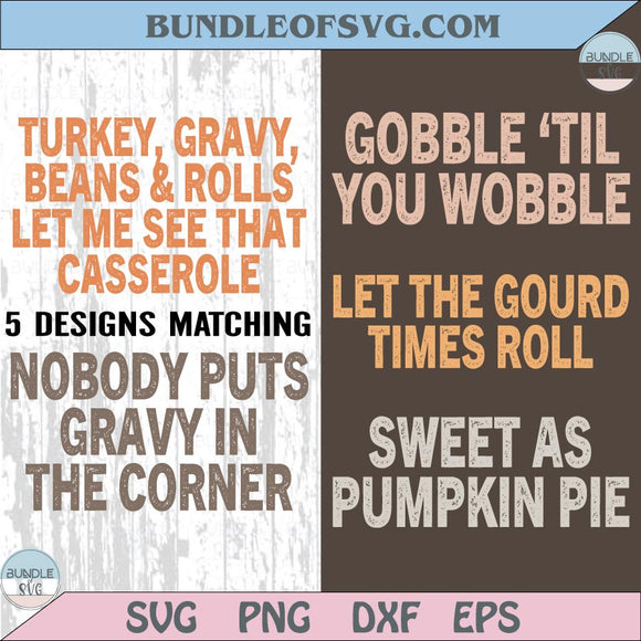 Funny Thanksgiving Png Bundle Matching Family Thanksgiving Png
