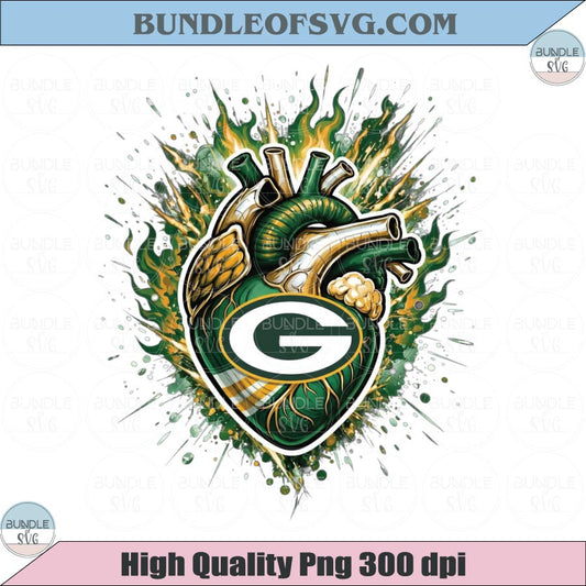 Green Bay Packers PNG Football Packers Anatomical Heart Png