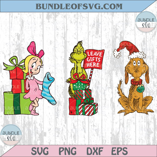 Grinch Lou and Max the Dog Svg Funny Christmas Svg Xmas Tree Png