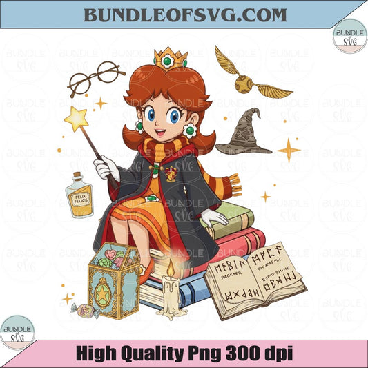 Gryffindor Princess Daisy SVG Witch Daisy PNG Super Mario Harry