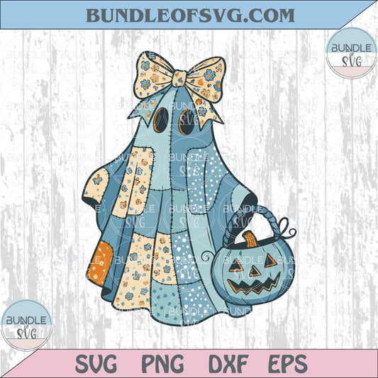 Halloween Blue Denim Ghost Png Boo Patchwork Spooky Ghost Png