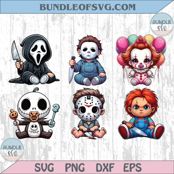 Halloween Horror Movies Baby Characters Png Bundle Chibi Scary