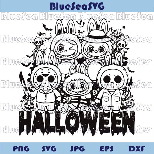Halloween LaBubu Bunny Svg Labubu Halloween Movies Costume Svg