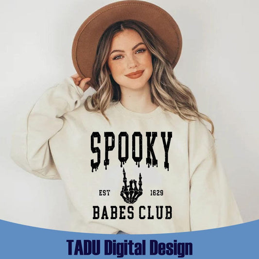 Halloween Svg Spooky Babes Club Svg Varsity Witch Skeleton Svg