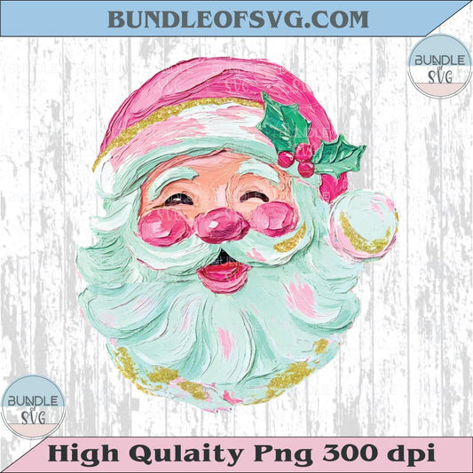 Hand-painted Santa Christmas Png Preppy Brushstroke Santa Png