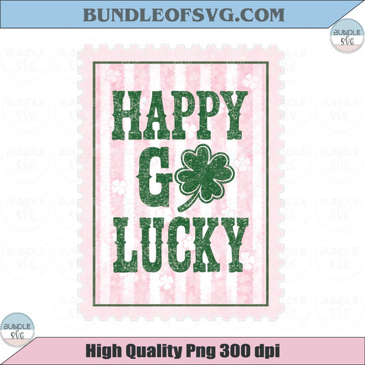 Happy Go Lucky Postage Stamp Png Vintage St Patricks Day Png
