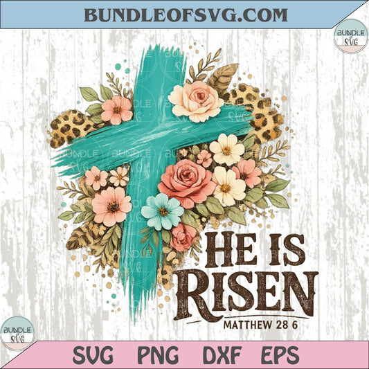He Is Risen Png Easter Png Spring Flowers Floral Christian Png