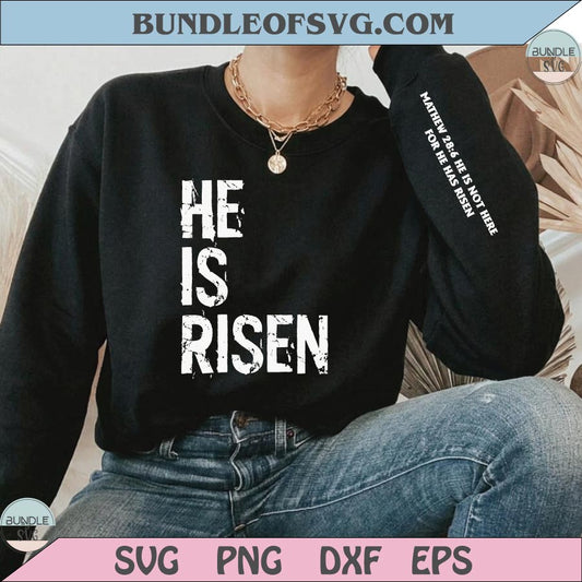 Hi Is Risen Png Matthew 28 6 Easter Png Sleeve Design Christian Png